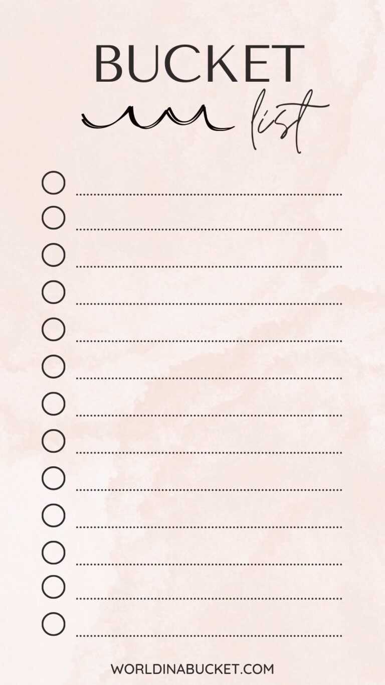 Die schönsten Bucket List Vorlagen als PDF zum Ausdrucken