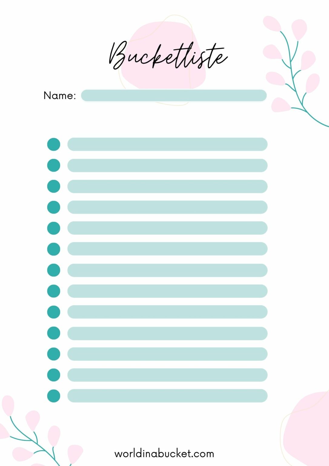 Die schönsten Bucket List Vorlagen als PDF zum Ausdrucken